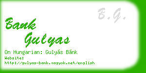 bank gulyas business card