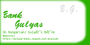 bank gulyas business card